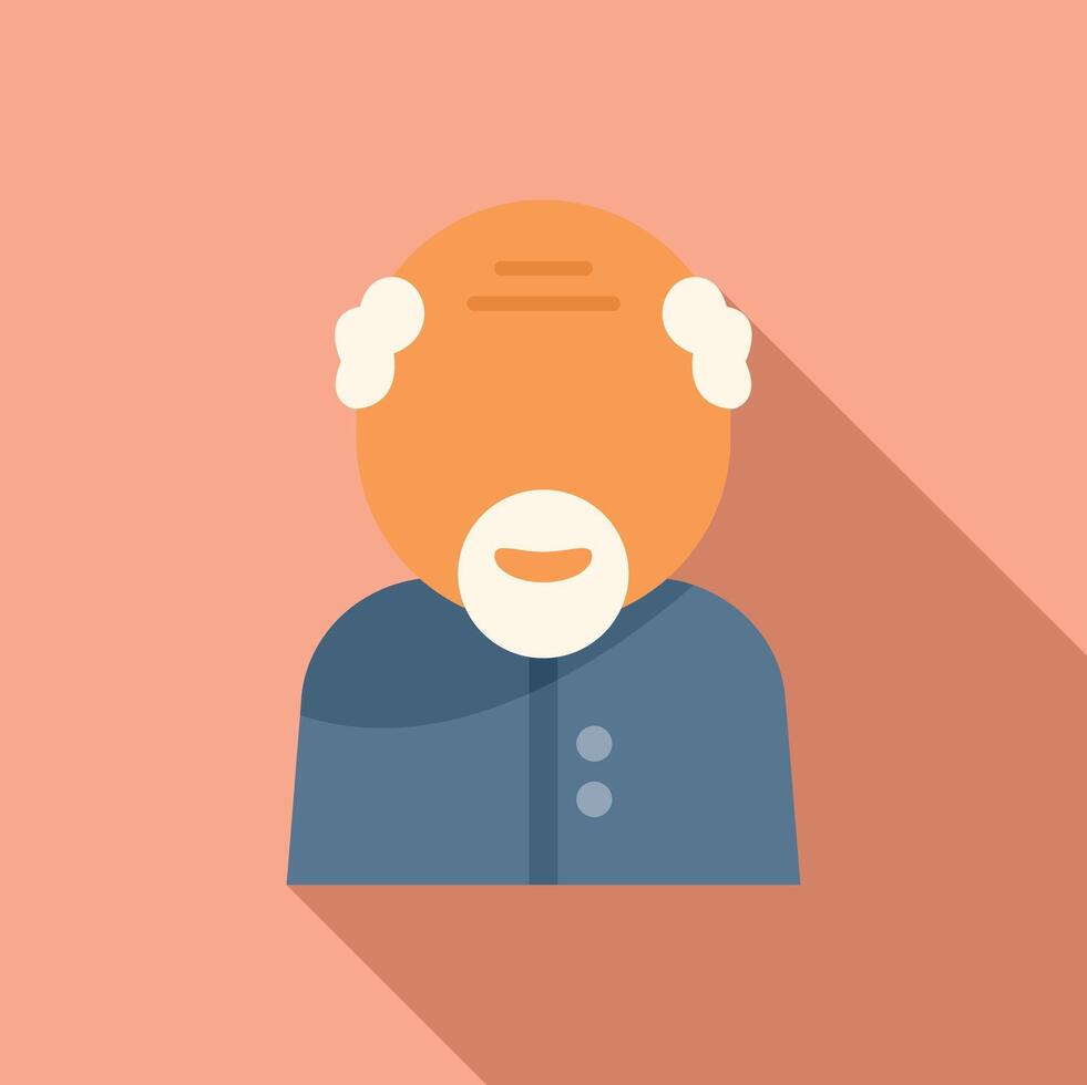 Senior man smiling wearing blue shirt flat design illustration vector