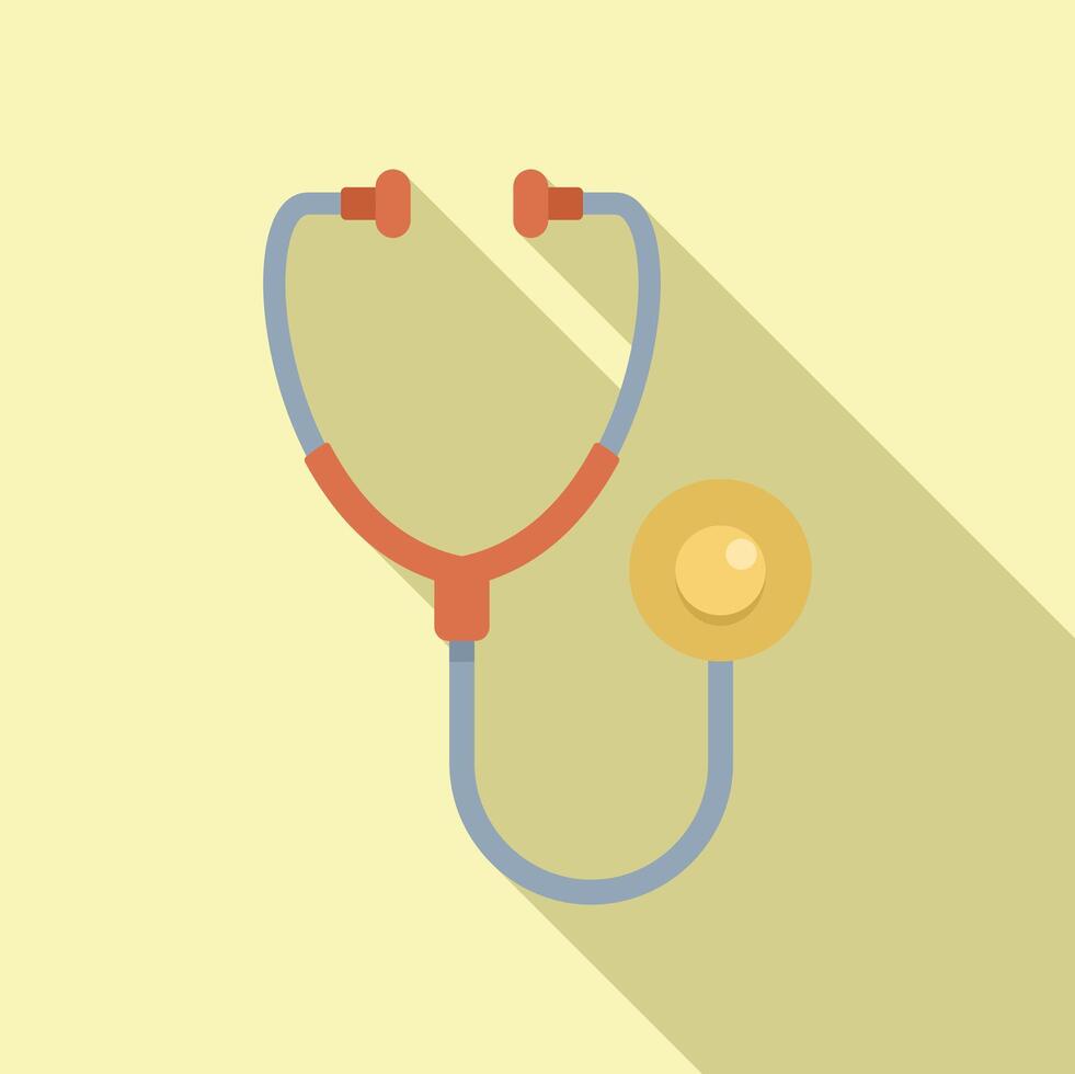 Medical stethoscope instrument detecting heartbeat sound for healthcare vector