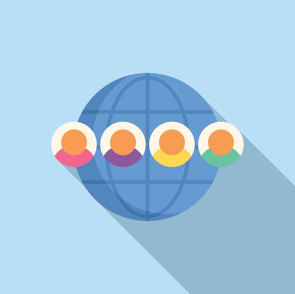 Global community connecting online around world icon vector
