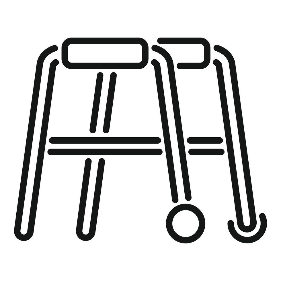 Empty walker standing alone representing elderly care concept vector