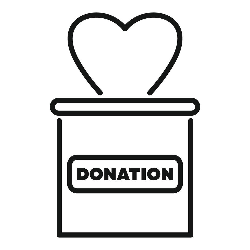 Donation box with heart symbol encouraging charitable giving vector