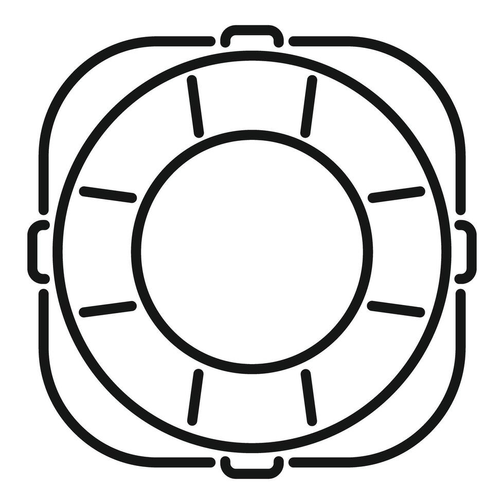 Lifebuoy floating on water helping hand icon in square vector