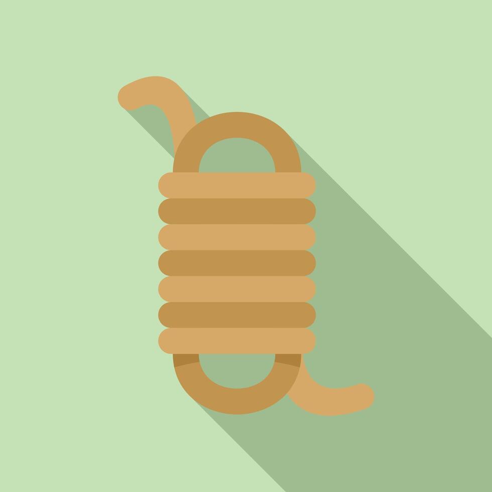 Tightly wound rope creating a loop with long shadow vector