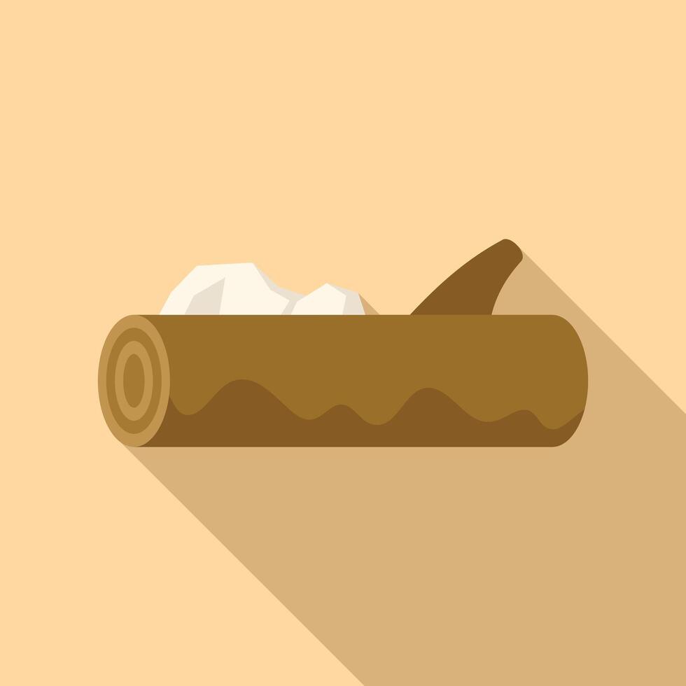 Carpenter wood plane tool shaving woodworking icon vector