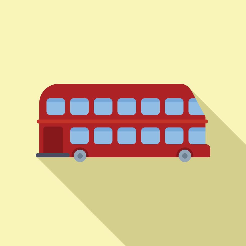 Red double decker bus driving through london illustration vector