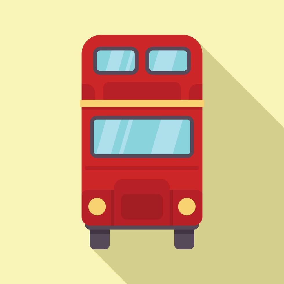 Red london bus standing on yellow background vector