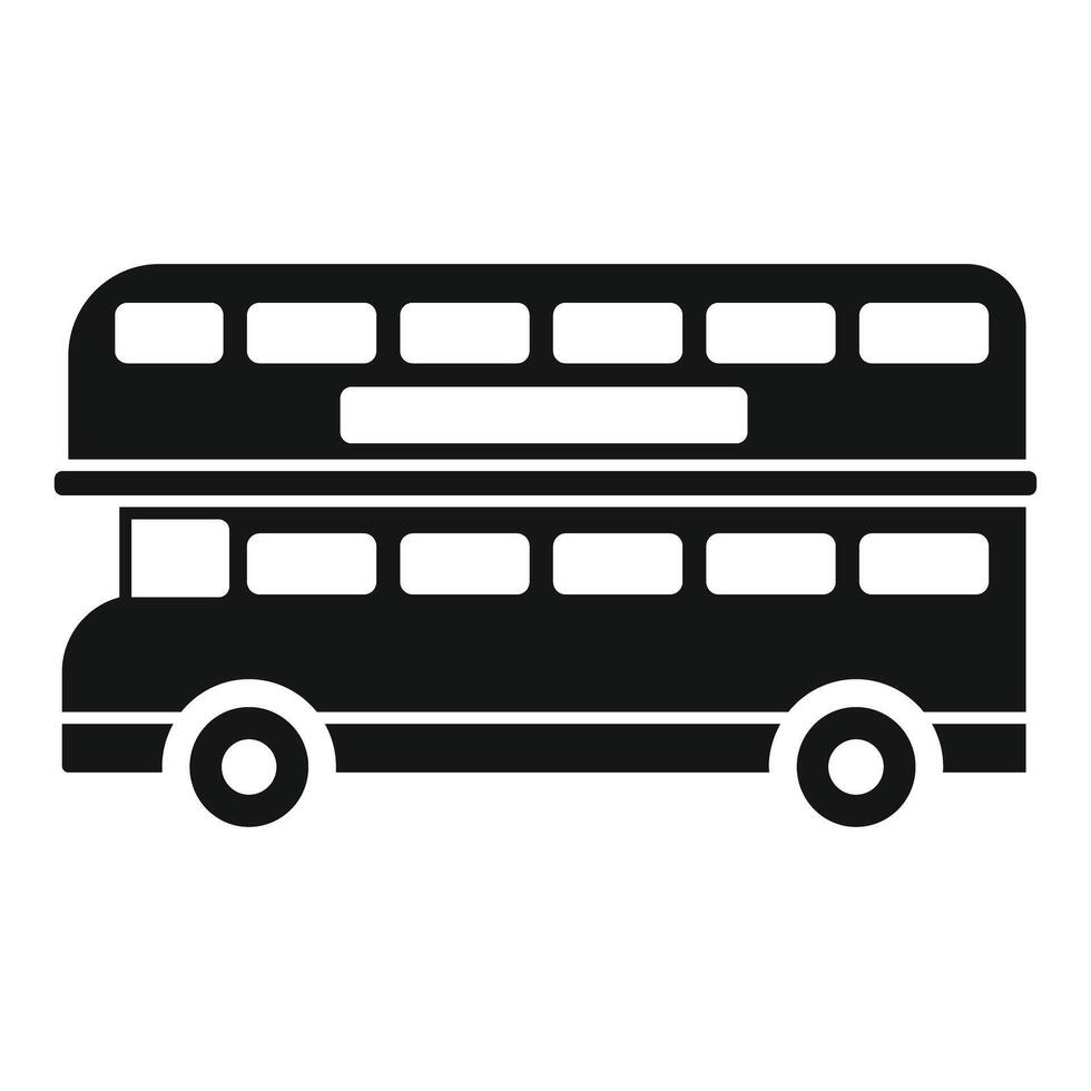 Black double decker bus side view public transportation icon vector