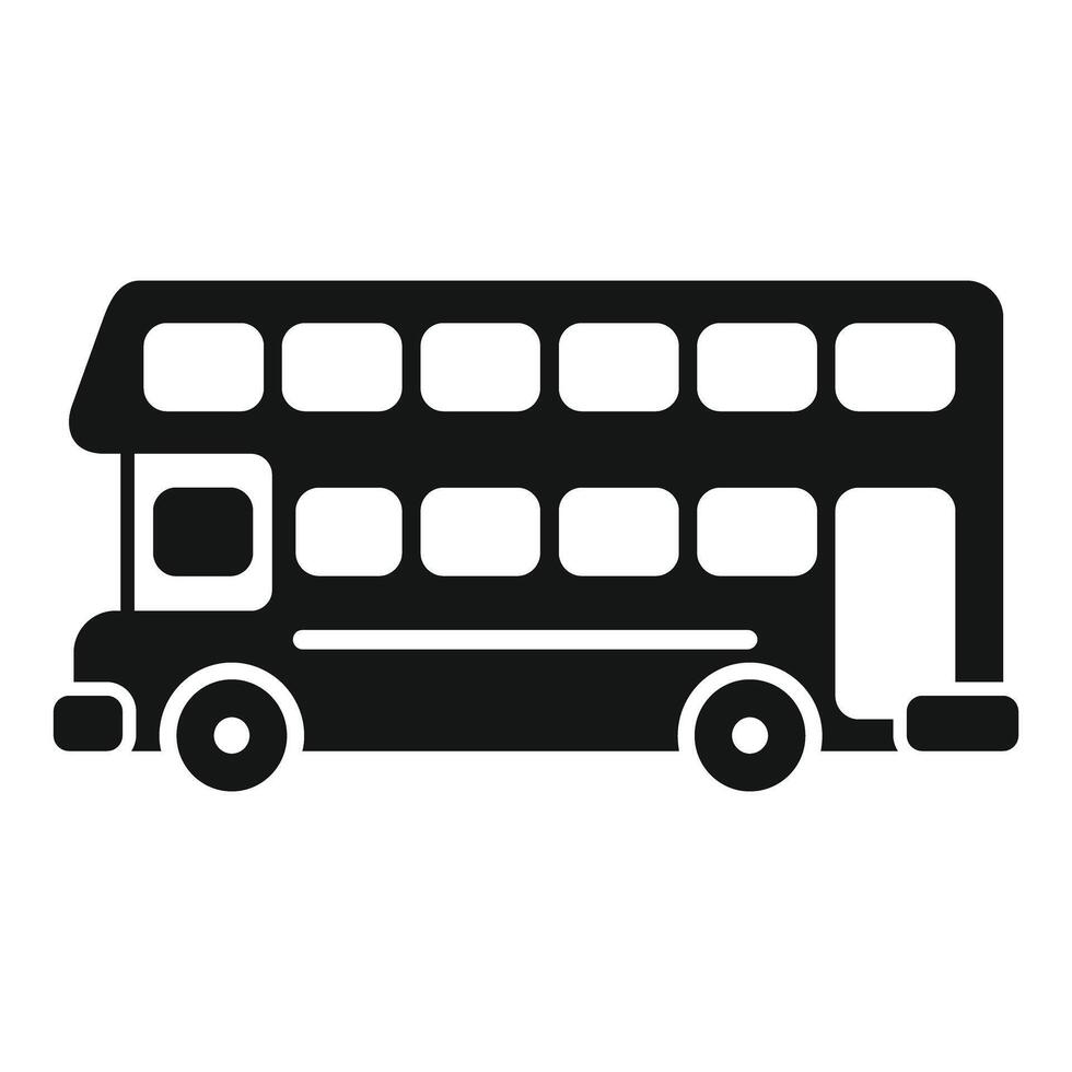 London double decker bus side view public transportation icon vector