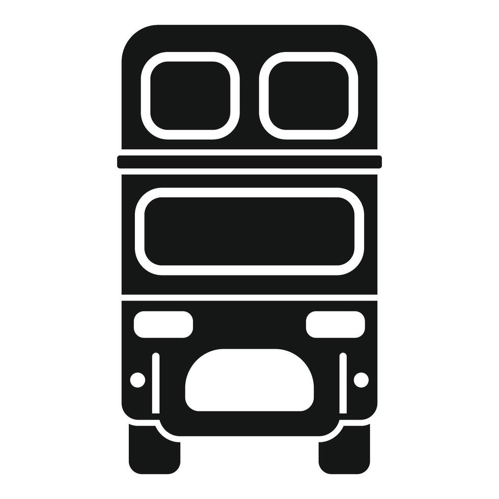 London double decker bus approaching front view silhouette vector
