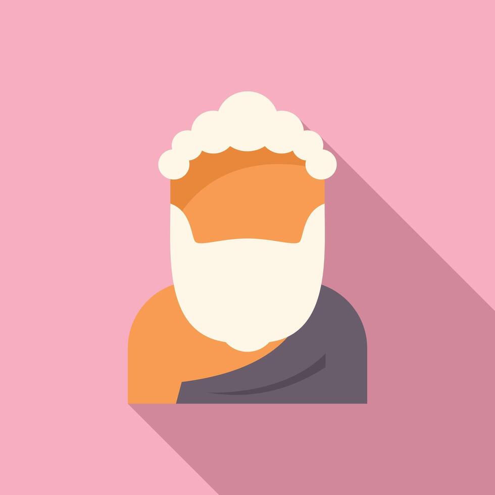 Ancient greek philosopher wearing toga and laurel wreath is thinking vector