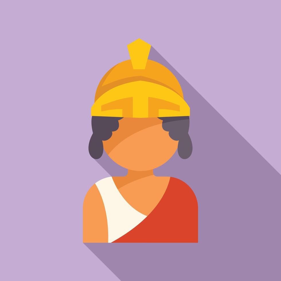 Ancient greek soldier character wearing helmet standing at attention vector