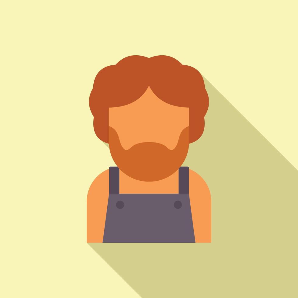 Construction worker avatar showing a builder wearing dungarees vector