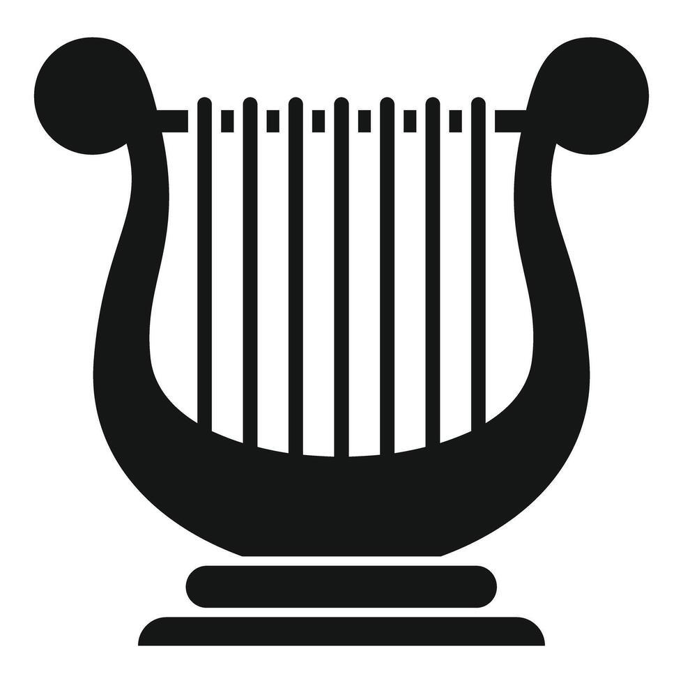 Ancient lyre standing on stage playing graceful melody vector