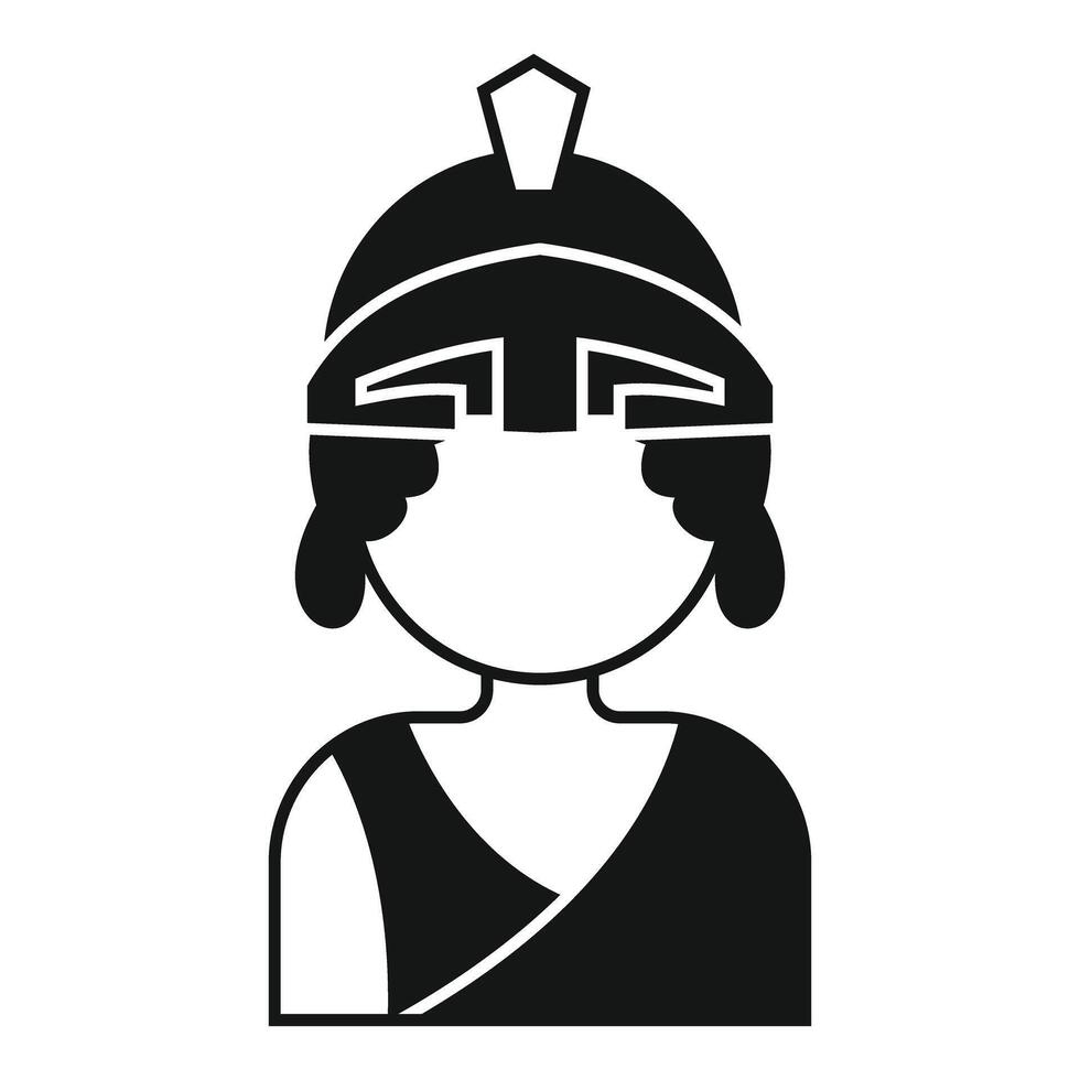 Black silhouette icon of a greek soldier wearing a helmet vector
