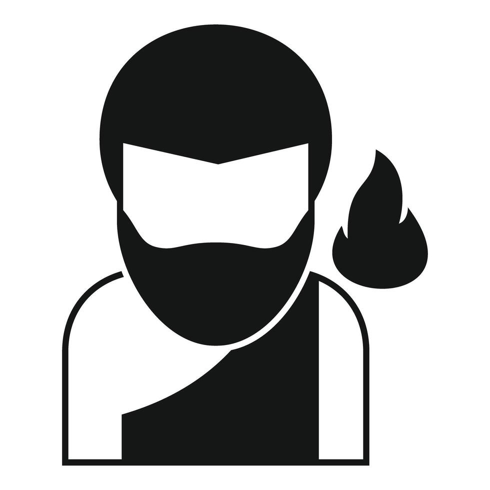 Greek god of fire holding a flame in black and white vector