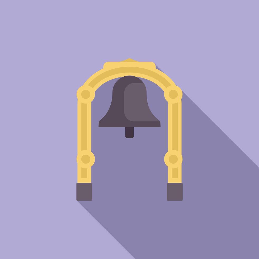 Hanging bell archway structure ringing sound alarm vector