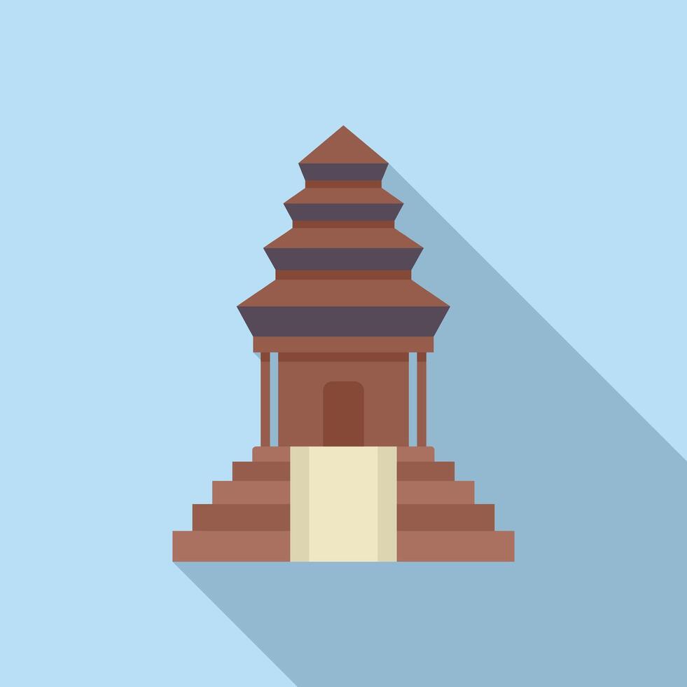 Traditional asian temple building standing on stone steps vector