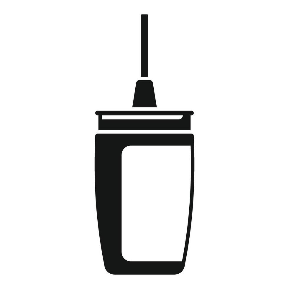 Sport bottle with straw icon, simple style vector