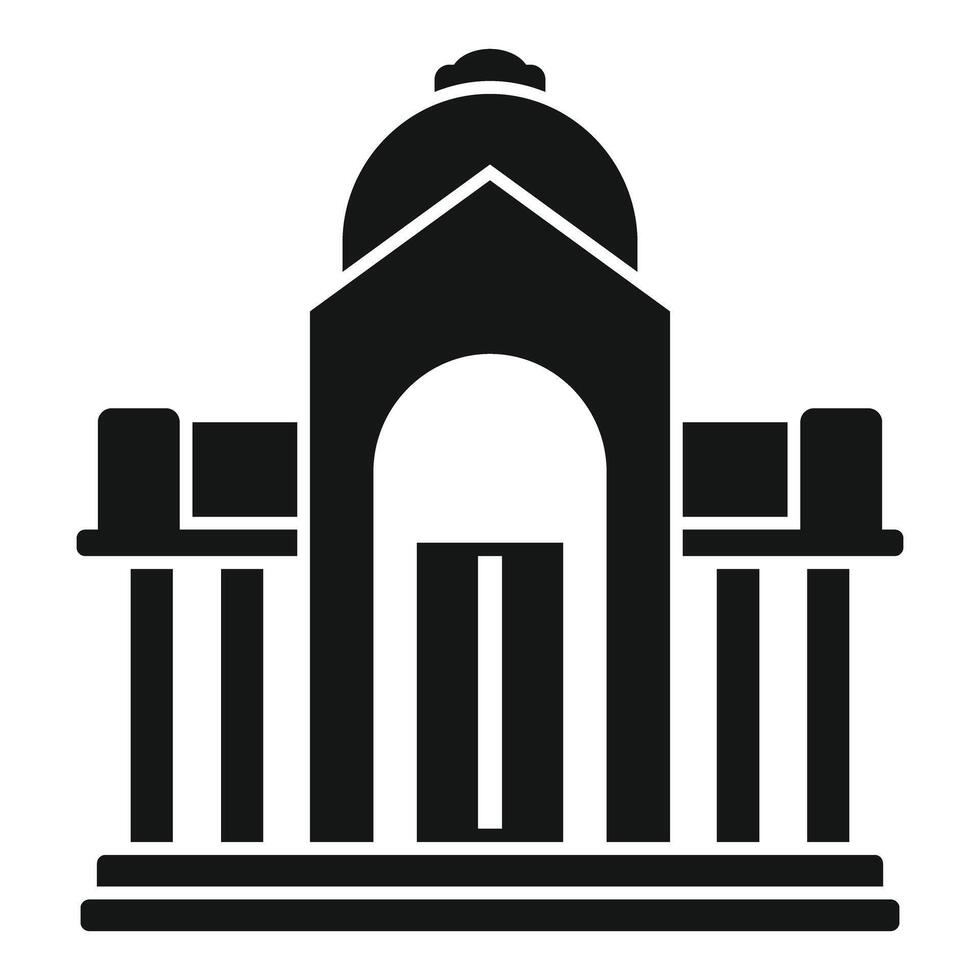 Big city hall building with columns icon illustration vector