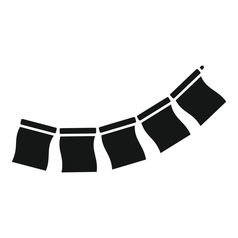 Black flags garland hanging for party decoration vector