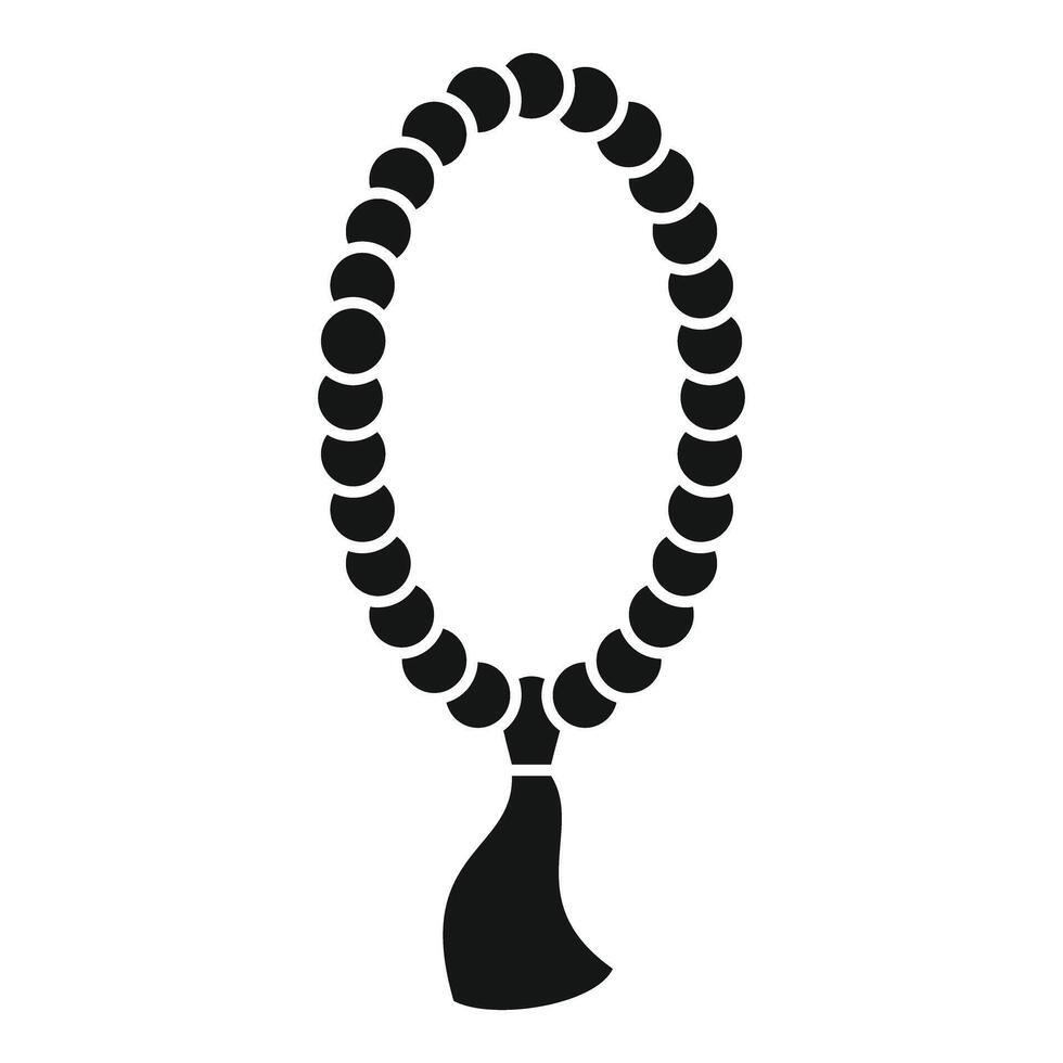 Black and white icon of islamic prayer beads with tassel 47631291