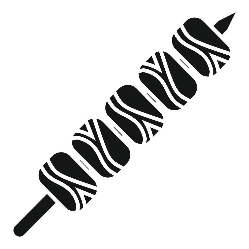 Skewer with meat icon, simple style vector
