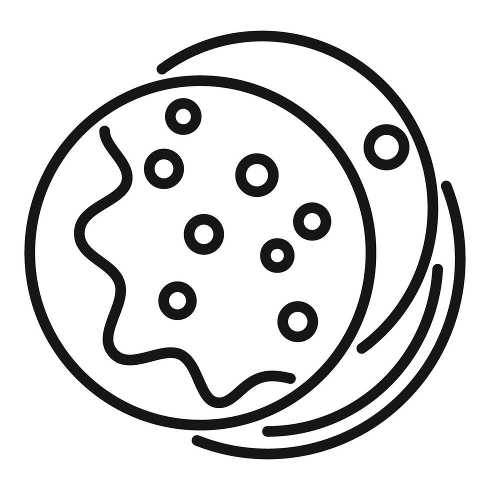 Full moon looking like cookie with cream, minimalist black and white icon vector