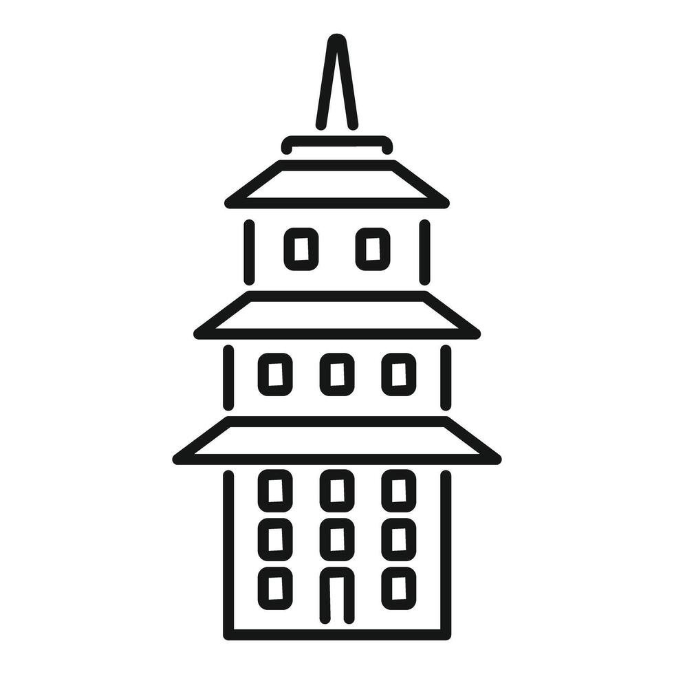 Traditional japanese pagoda temple building featuring multiple levels vector