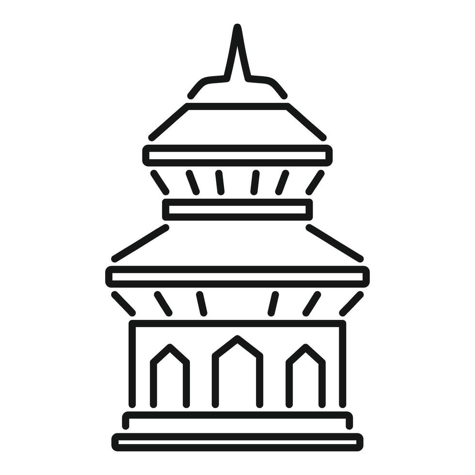 Line art drawing of traditional nepalese temple architecture vector