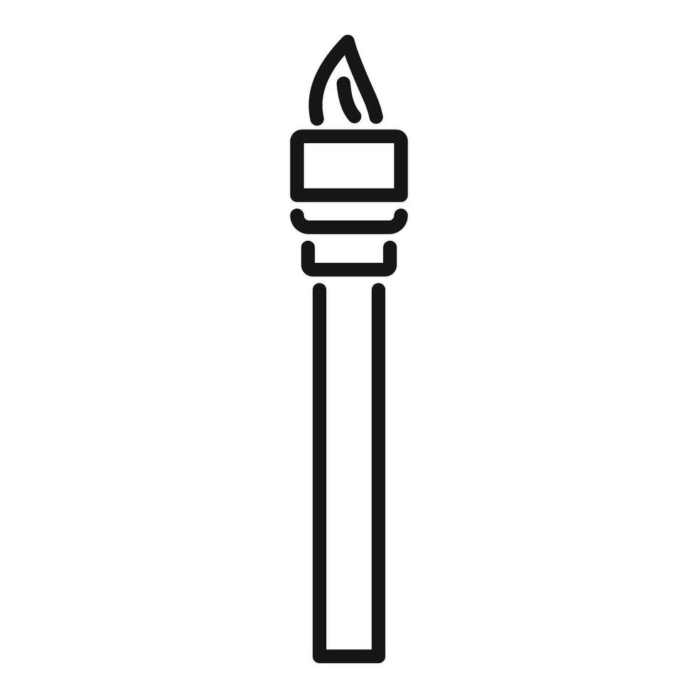 Line art icon of a burning torch, symbolizing celebration, victory, and success vector