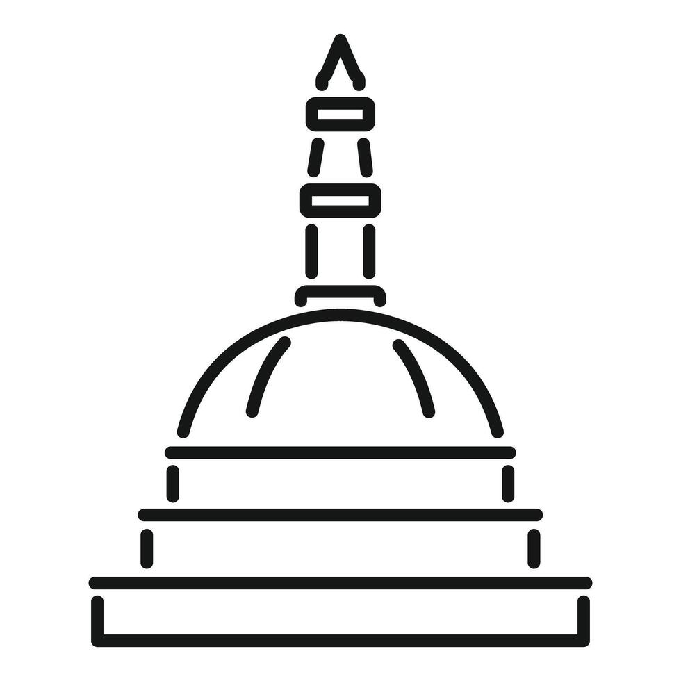 Buddhist stupa building representing buddhist culture line icon vector