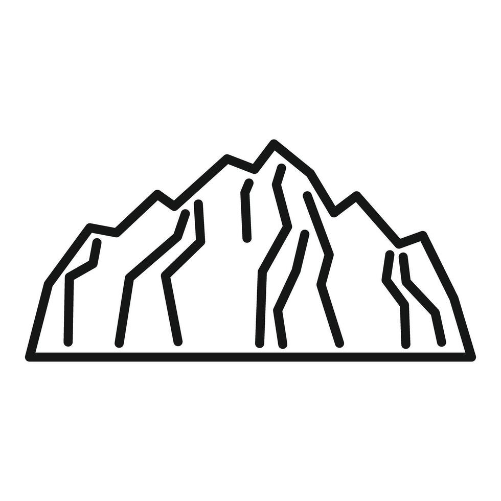 Big mountain range icon showing steep rocky terrain vector