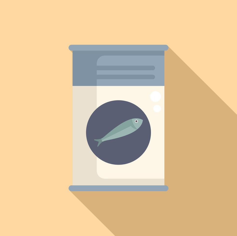 Aluminum can containing preserved sardine fish vector