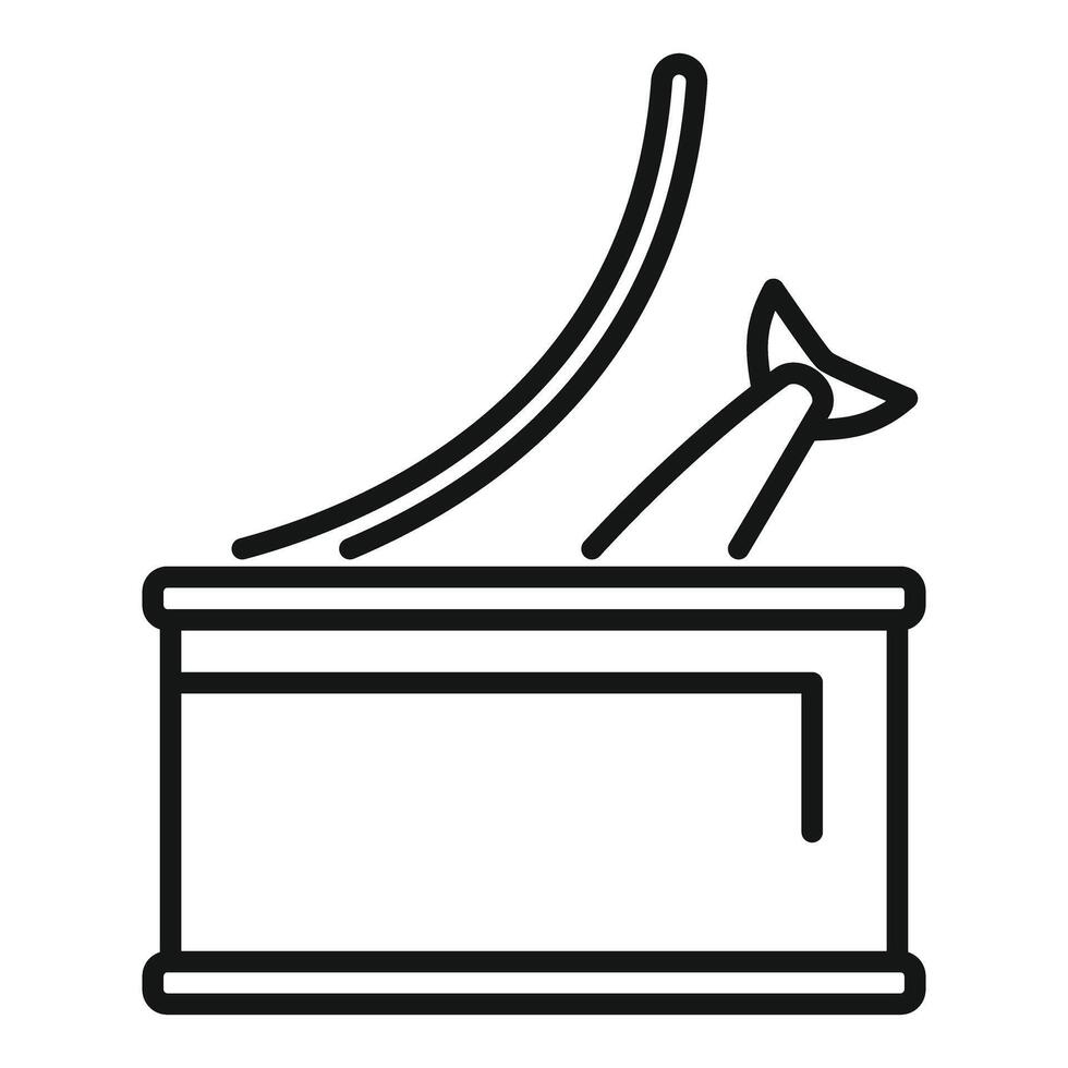 Open tin can with fish tail and key opening vector