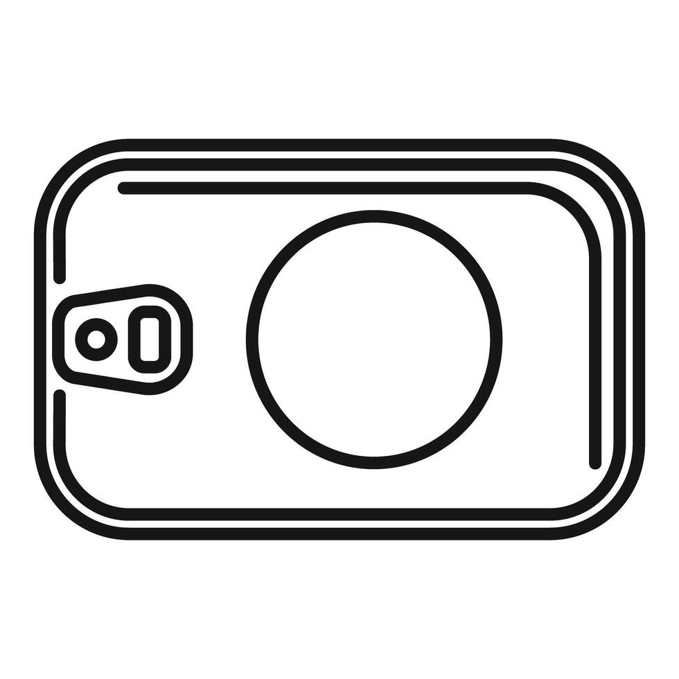 Action camera showing lens and buttons on top view vector