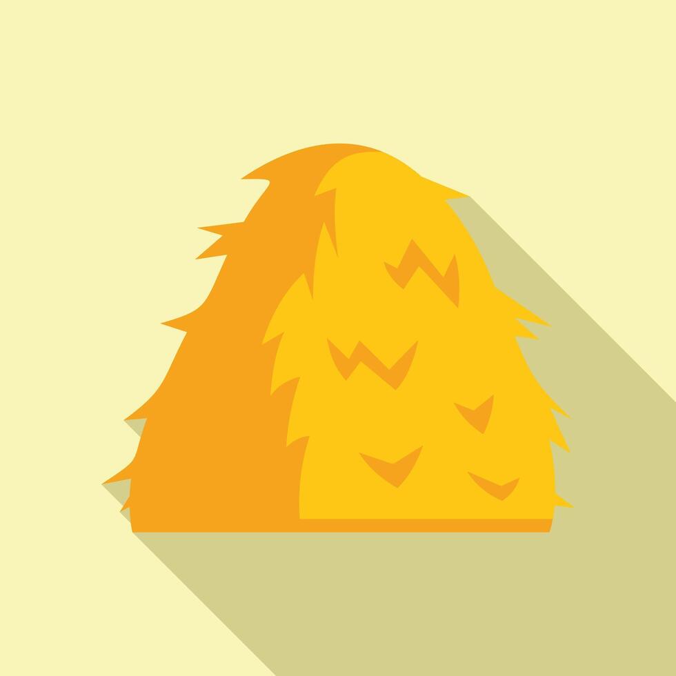 Haystack standing on field with long shadow vector