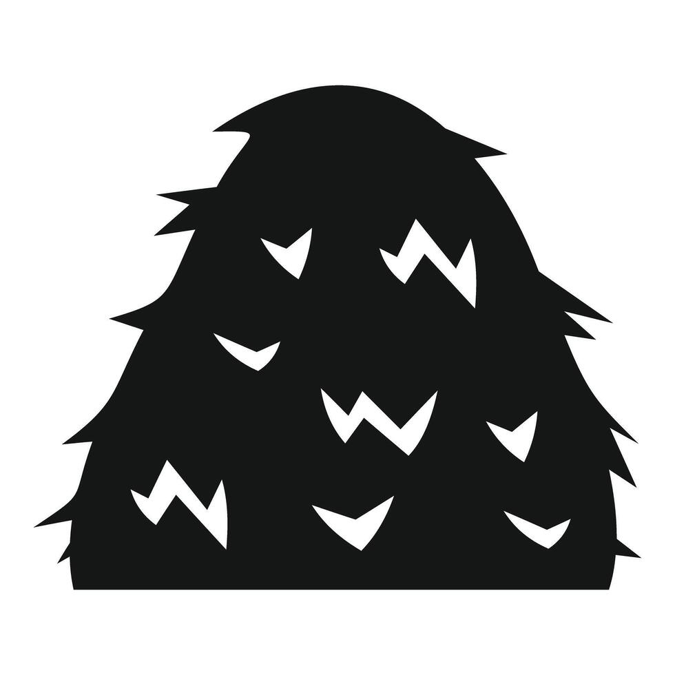 Black silhouette of a haystack with holes on a white background vector