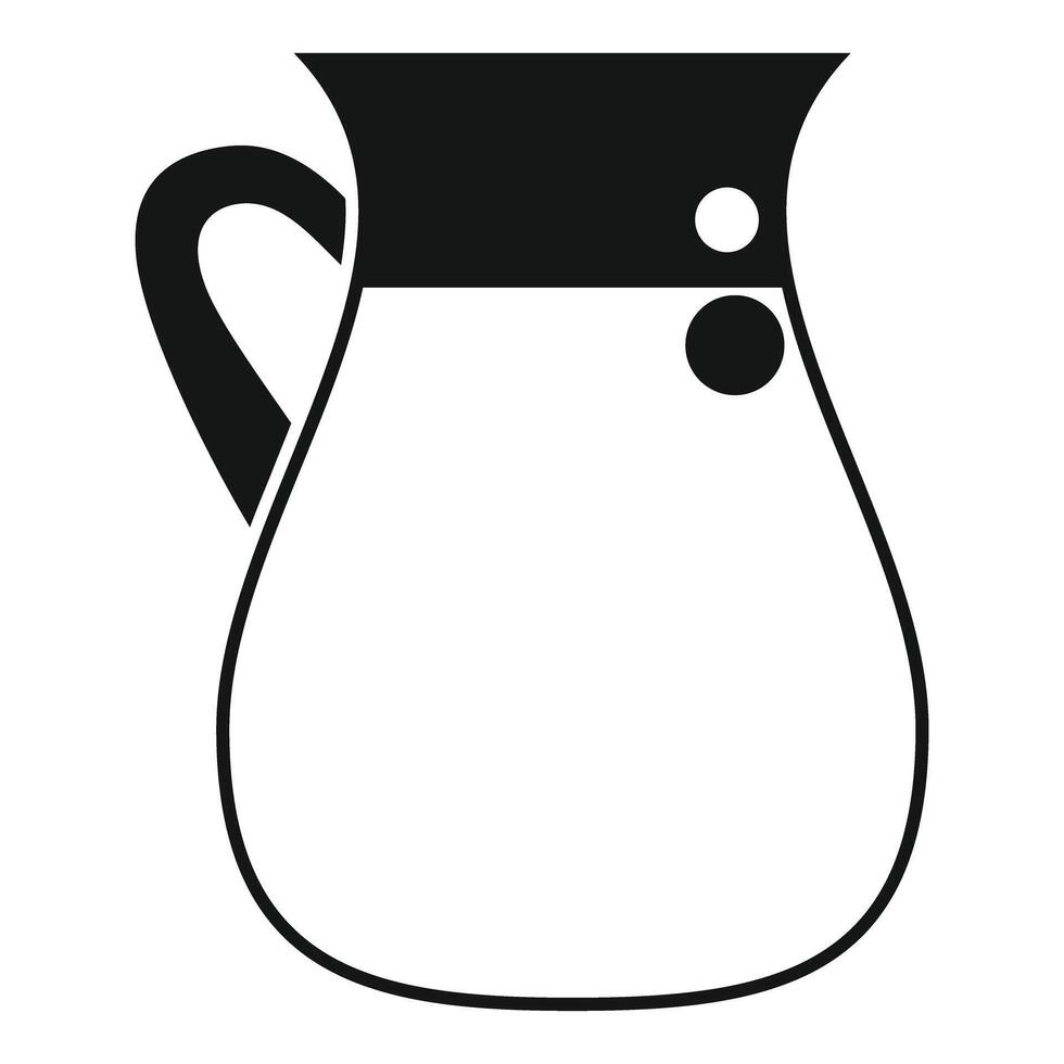 Black and white jug with handle for milk or water vector