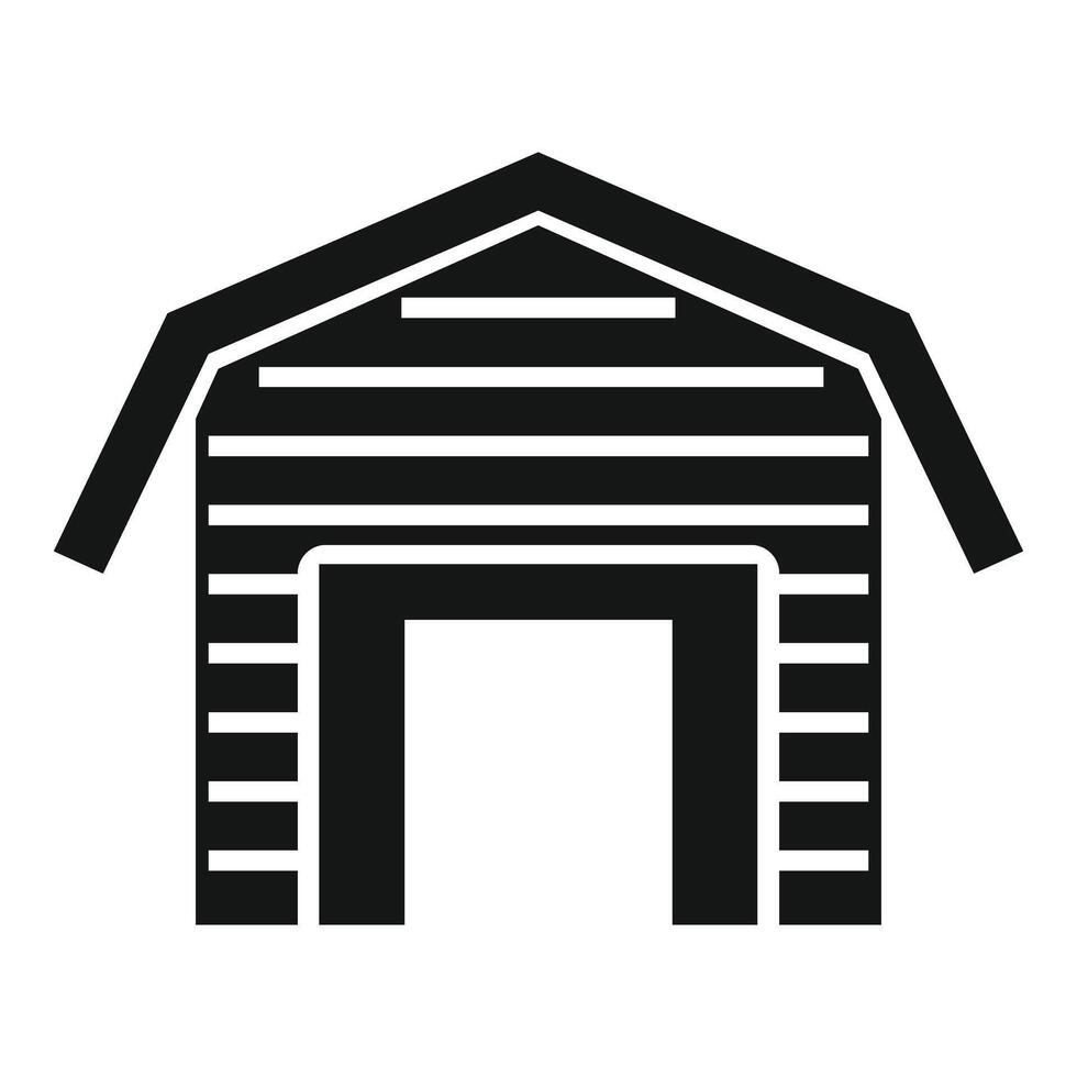 Simple wooden barn facade for farm animals or equipment storage vector