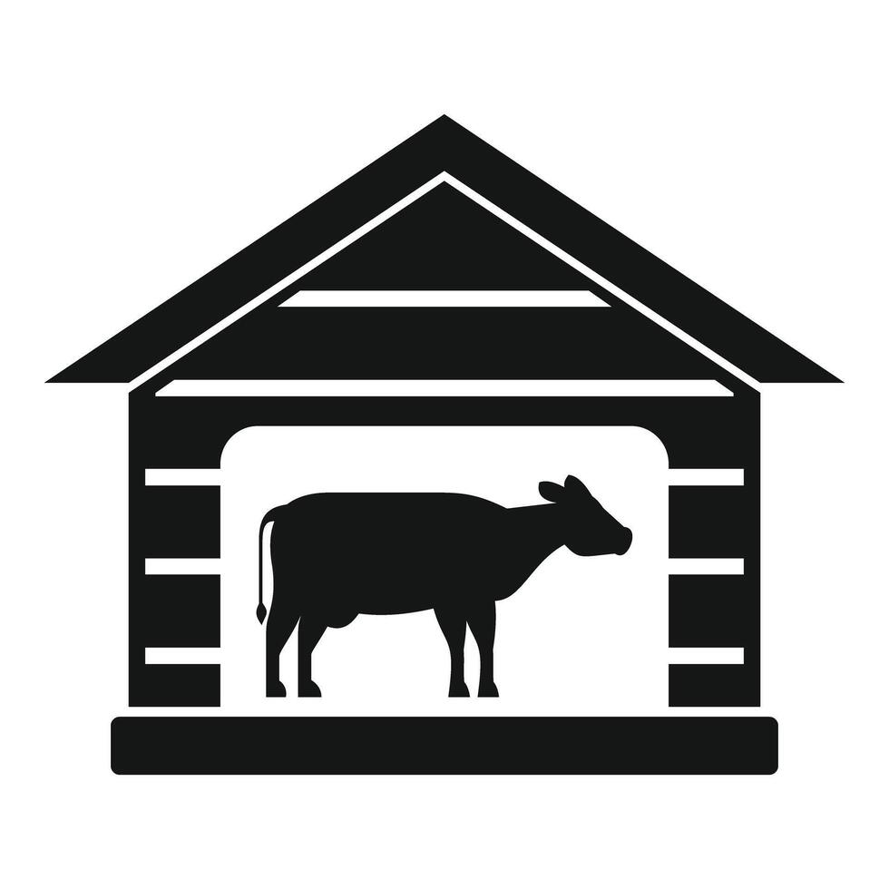 Cow standing in a farm building for livestock breeding vector