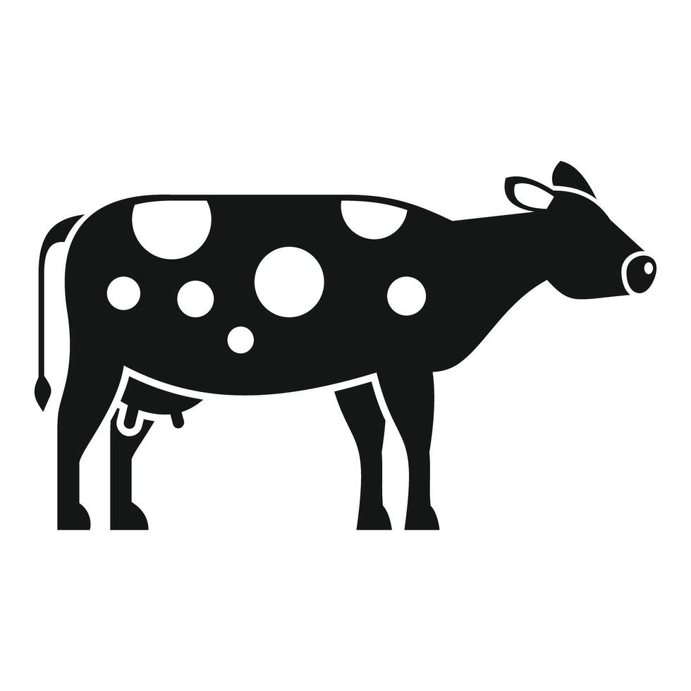Spotted dairy cow standing side view icon vector