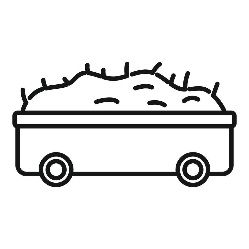 Full mining cart carrying coal from mine vector