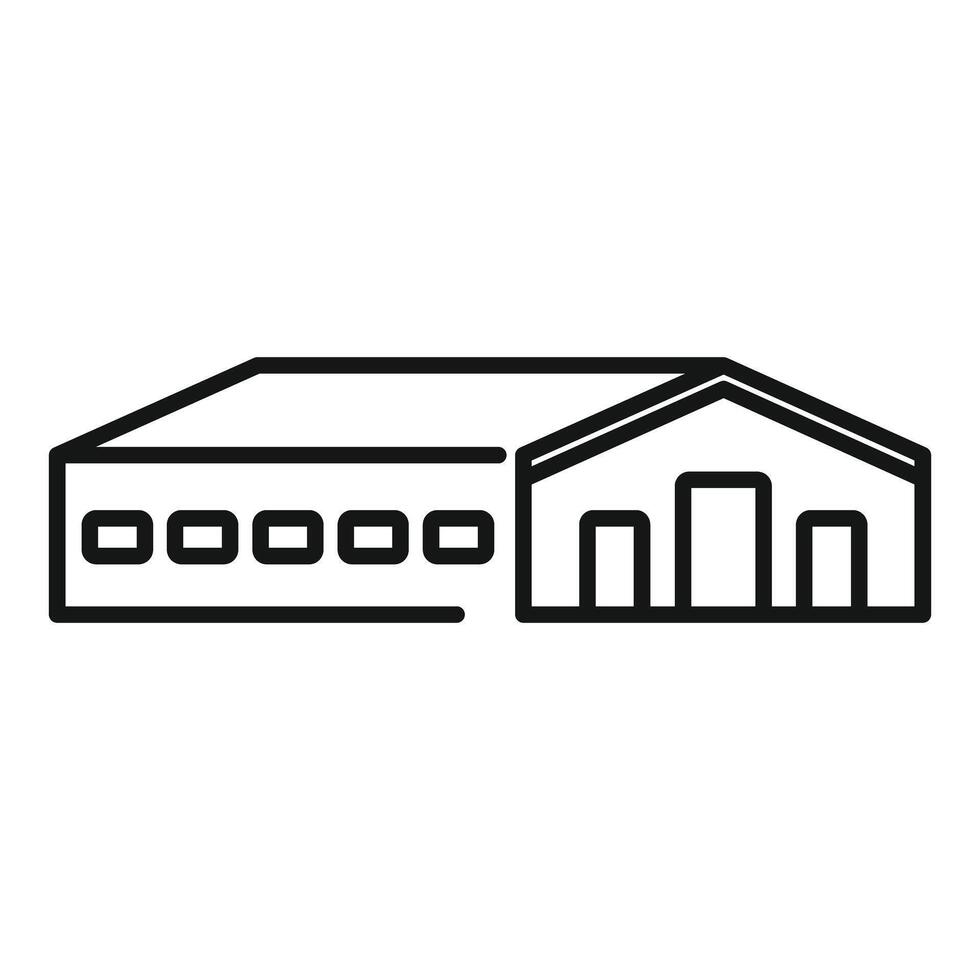 Line drawing of a warehouse building for storage vector