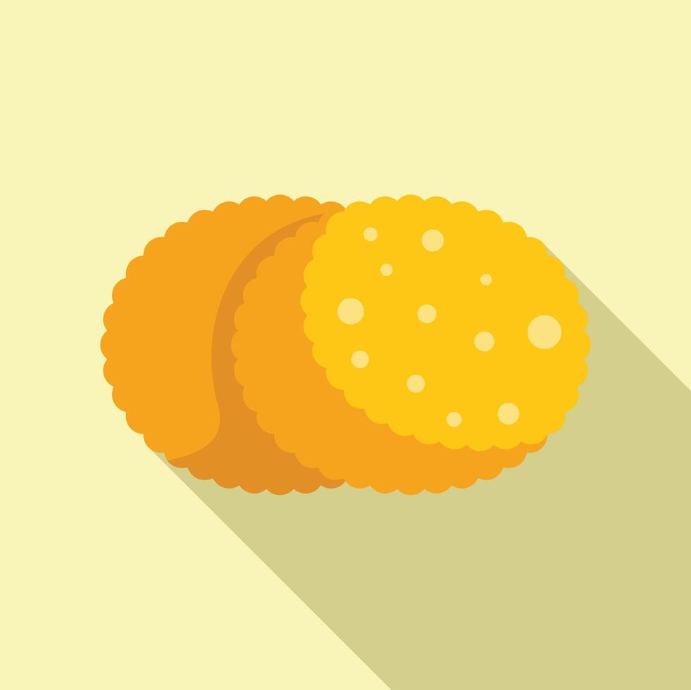 Round cracker icon showing baking and bakery vector