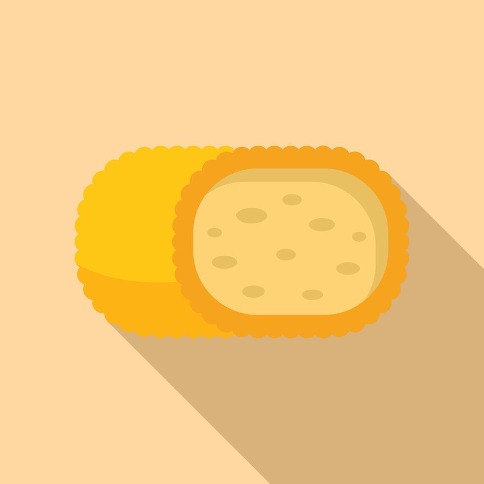 Delicious round cheese wheel being cut with knife flat design icon vector