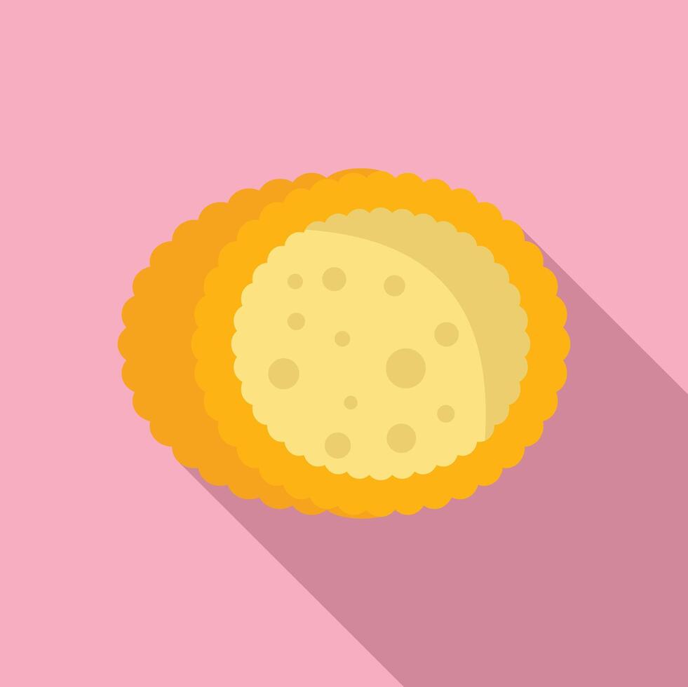 Two round cookies with filling are lying on top of each other vector
