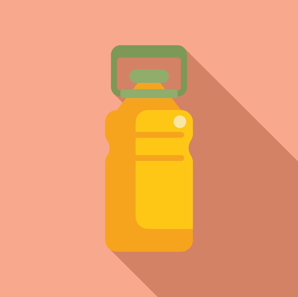 Yellow reusable water bottle for hiking and camping vector