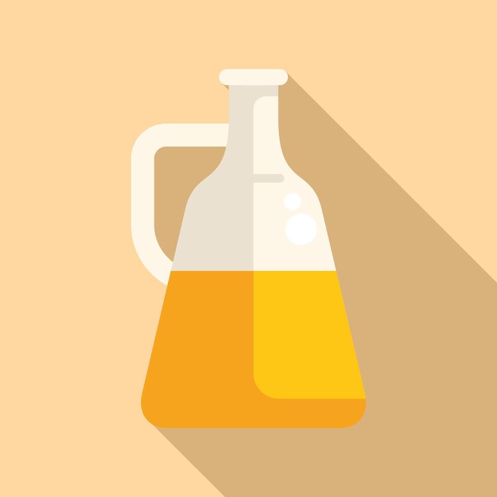 Laboratory glassware containing orange liquid with bubbles forming vector