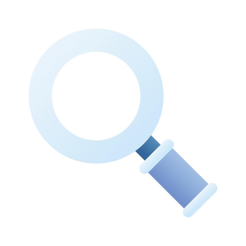 An icon of magnifier that is suitable for search, zoom, and discovery functions in digital interfaces vector