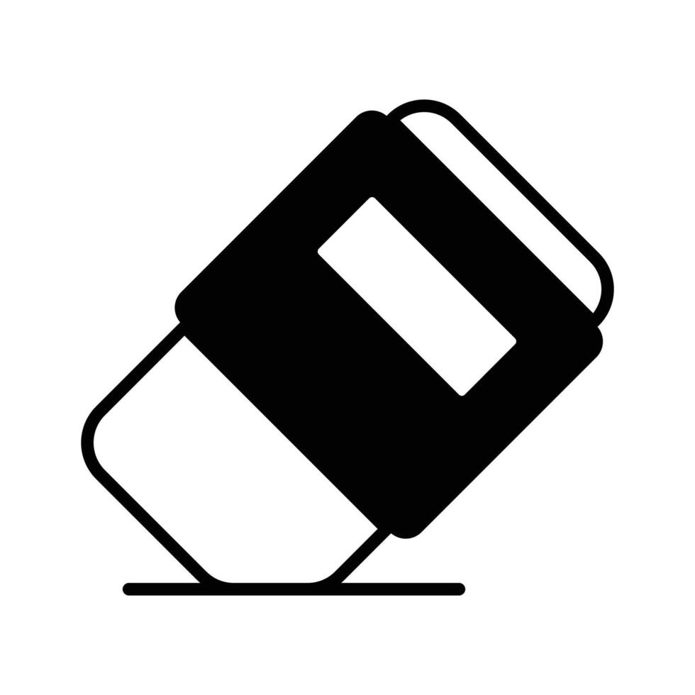 An eraser icon, ideal for digital, educational, and artistic applications, available in various styles vector